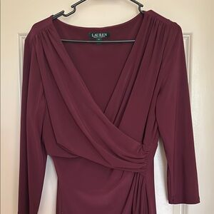 Ralph Lauren Long Sleeve Dress in Burgundy